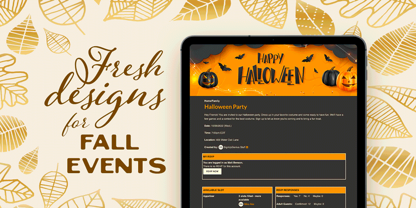 fresh designs for fall themes animation with rotating sign ups